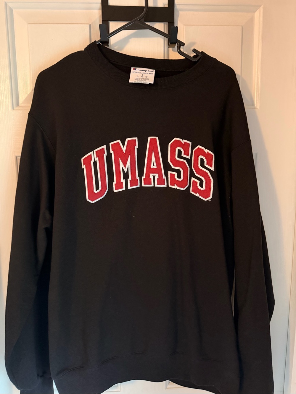 UMASS Champion Black Crewneck Sweatshirt